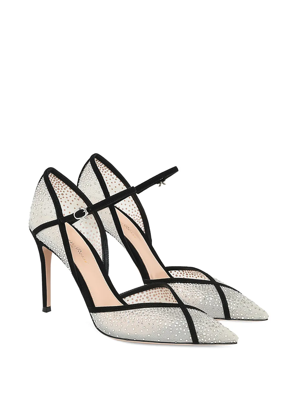 Gianvito Rossi D'Orsay pumps verfraaid met hak Wit