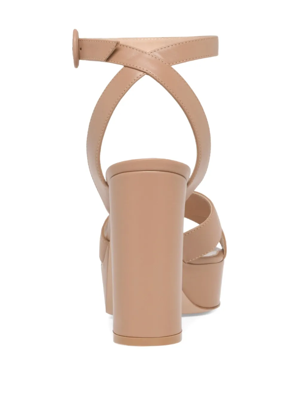 Gianvito Rossi 105 mm SABRINA sandalen met plateauzool hak en gekruiste bandjes Beige