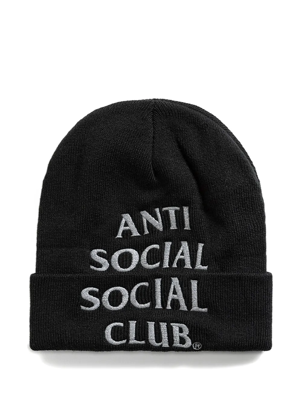 Anti Social Social Club Logo-embroidered Beanie In Black