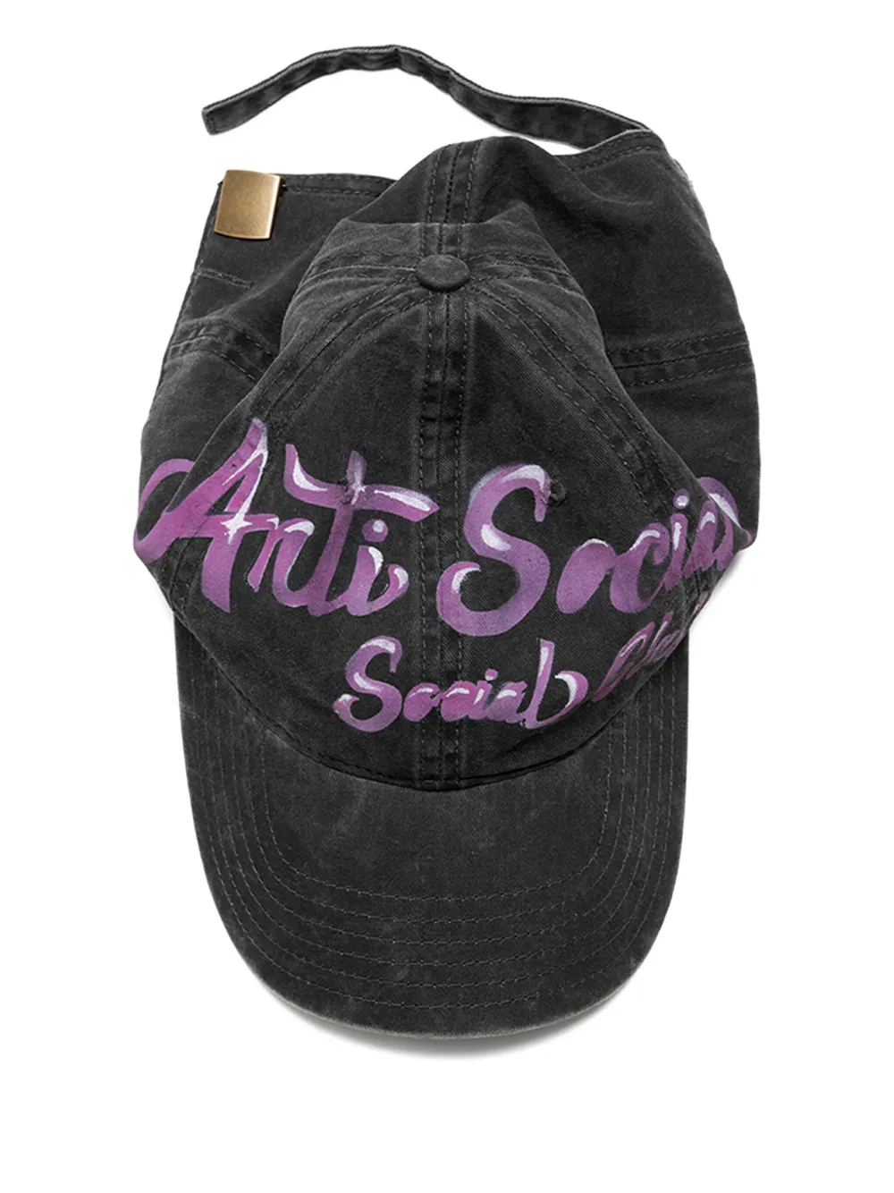 Anti Social Social Club Logo-print Denim Cap In Black