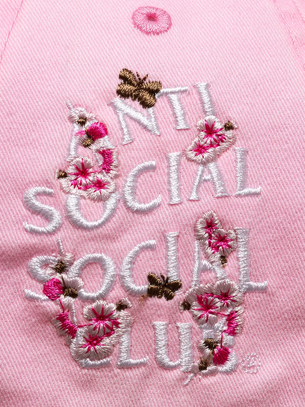 Anti Social Social Club Logo-embroidered Cap In Pink