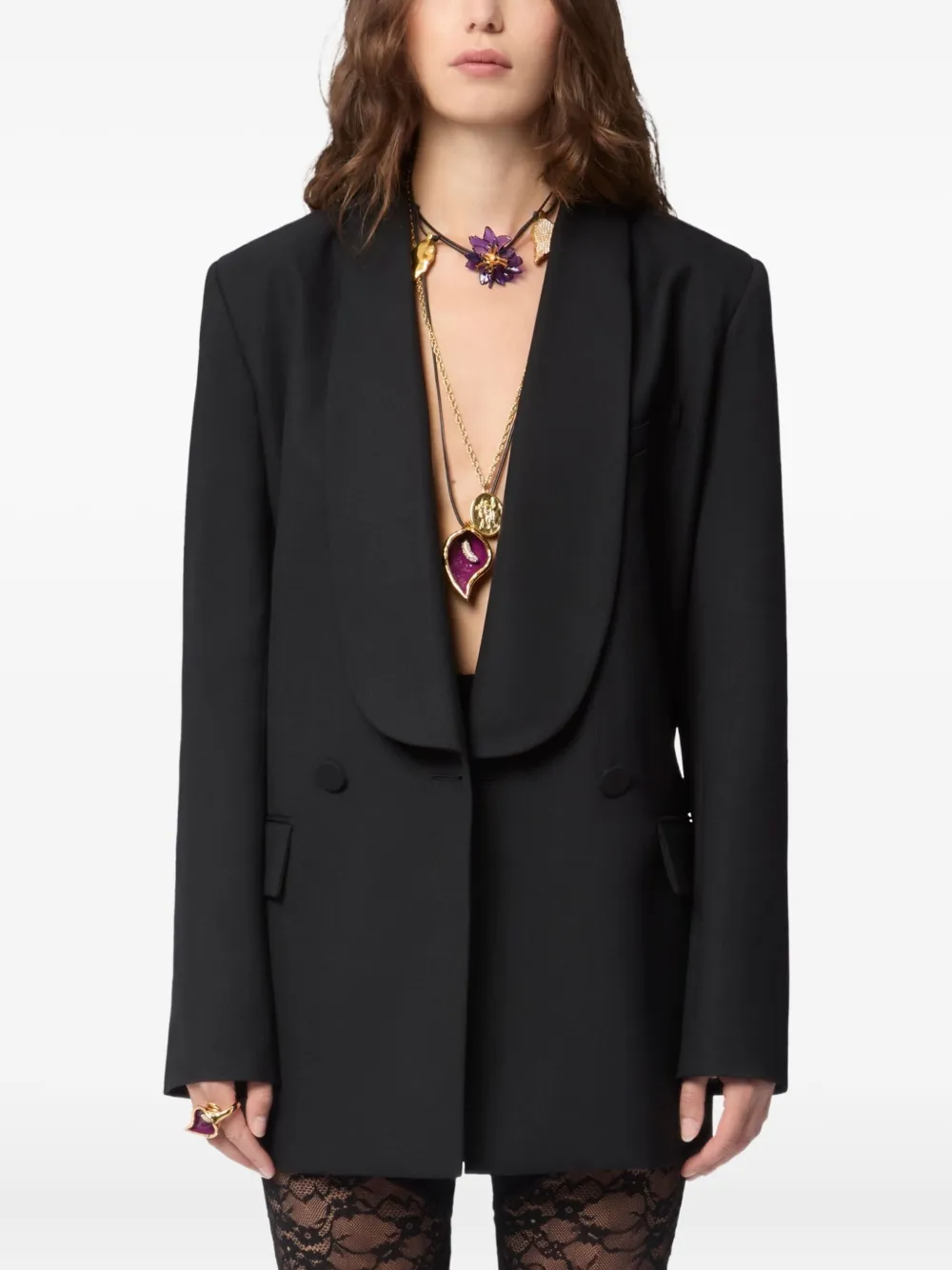 Nina Ricci Legging met patchwork - Zwart