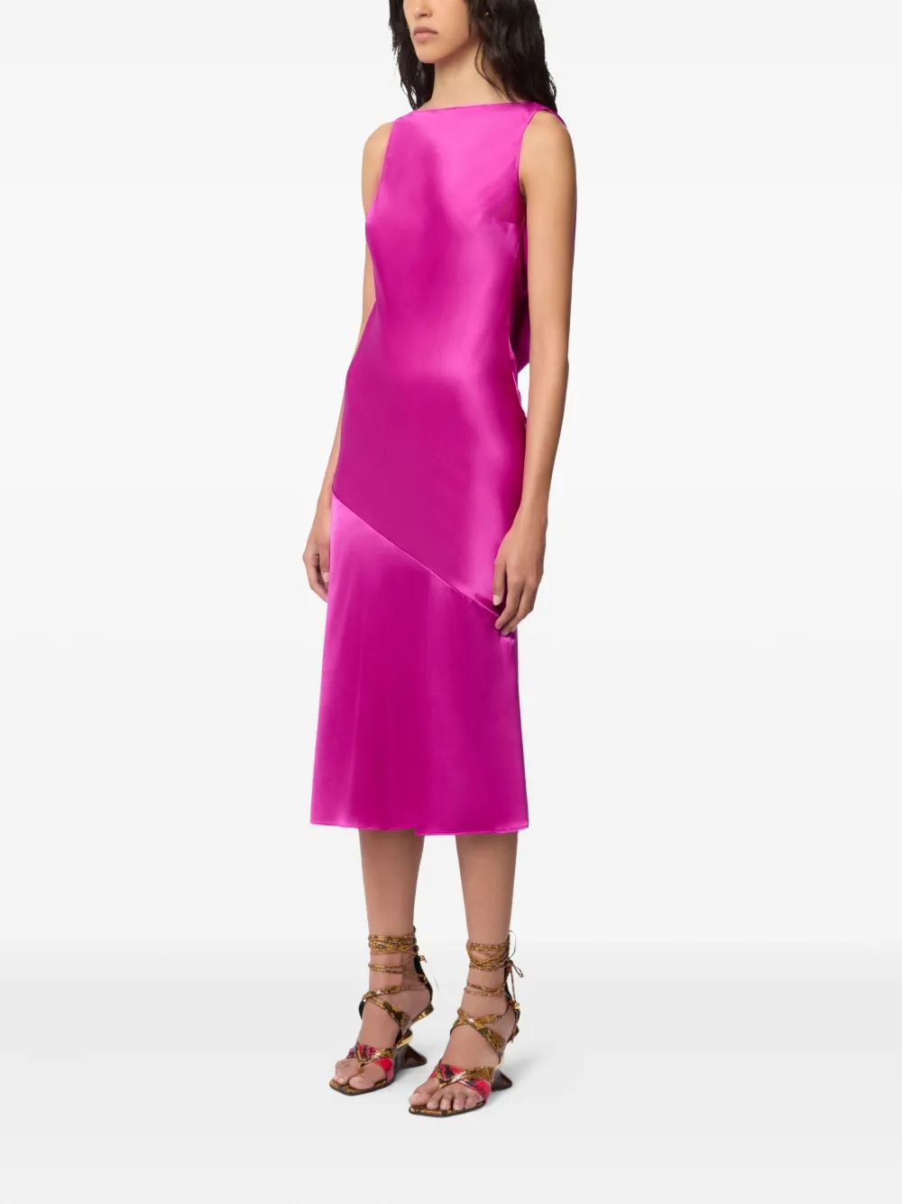 Nina Ricci Mermaid midi-jurk met open rug Roze