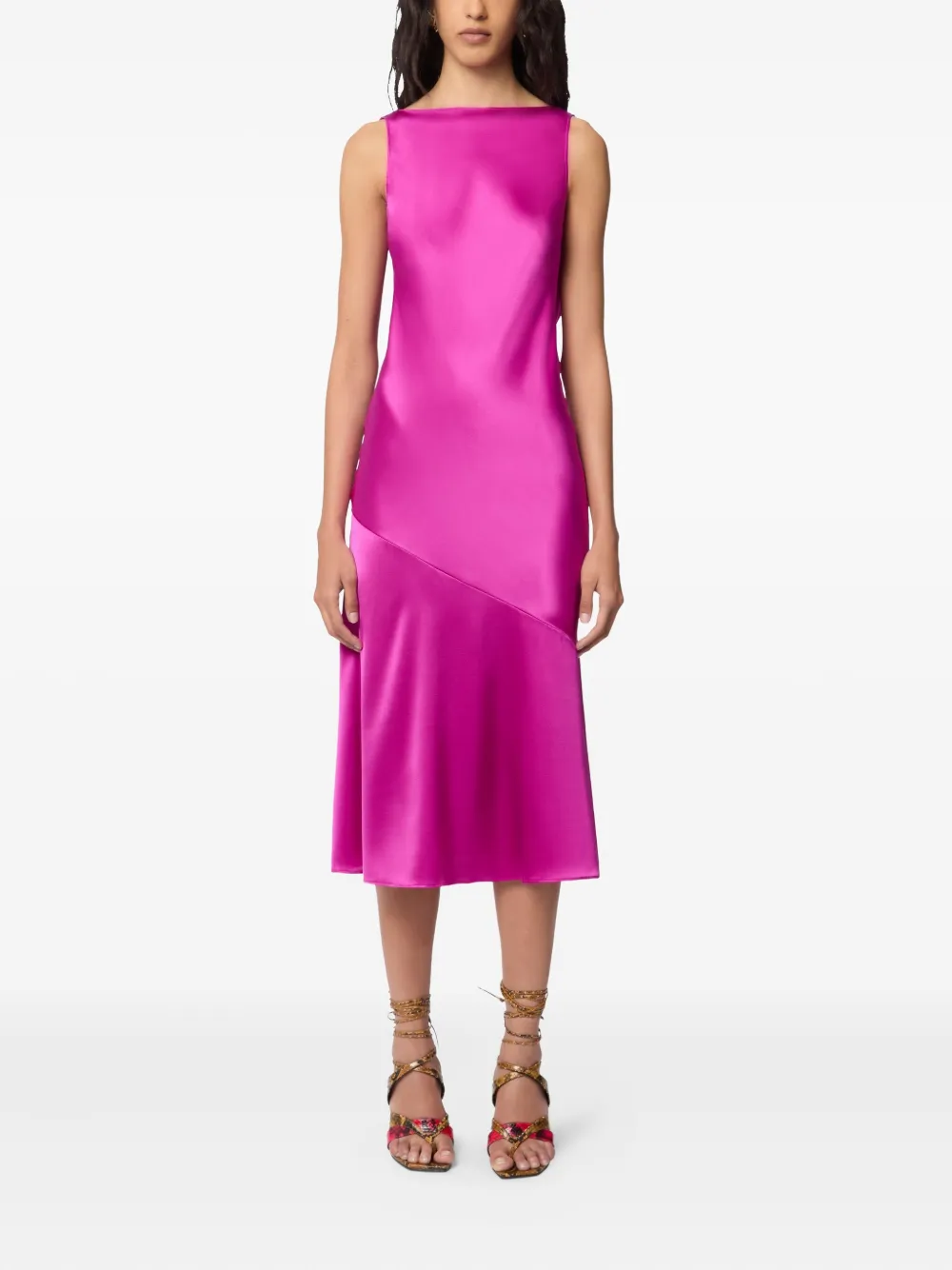 Nina Ricci Mermaid midi-jurk met open rug - Roze