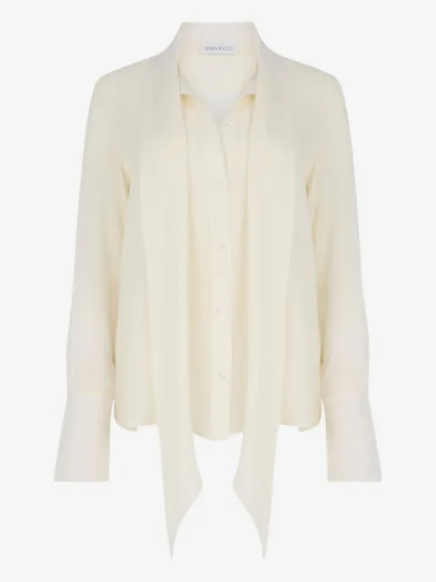 Nina Ricci Camisa Lavalliere de cetim