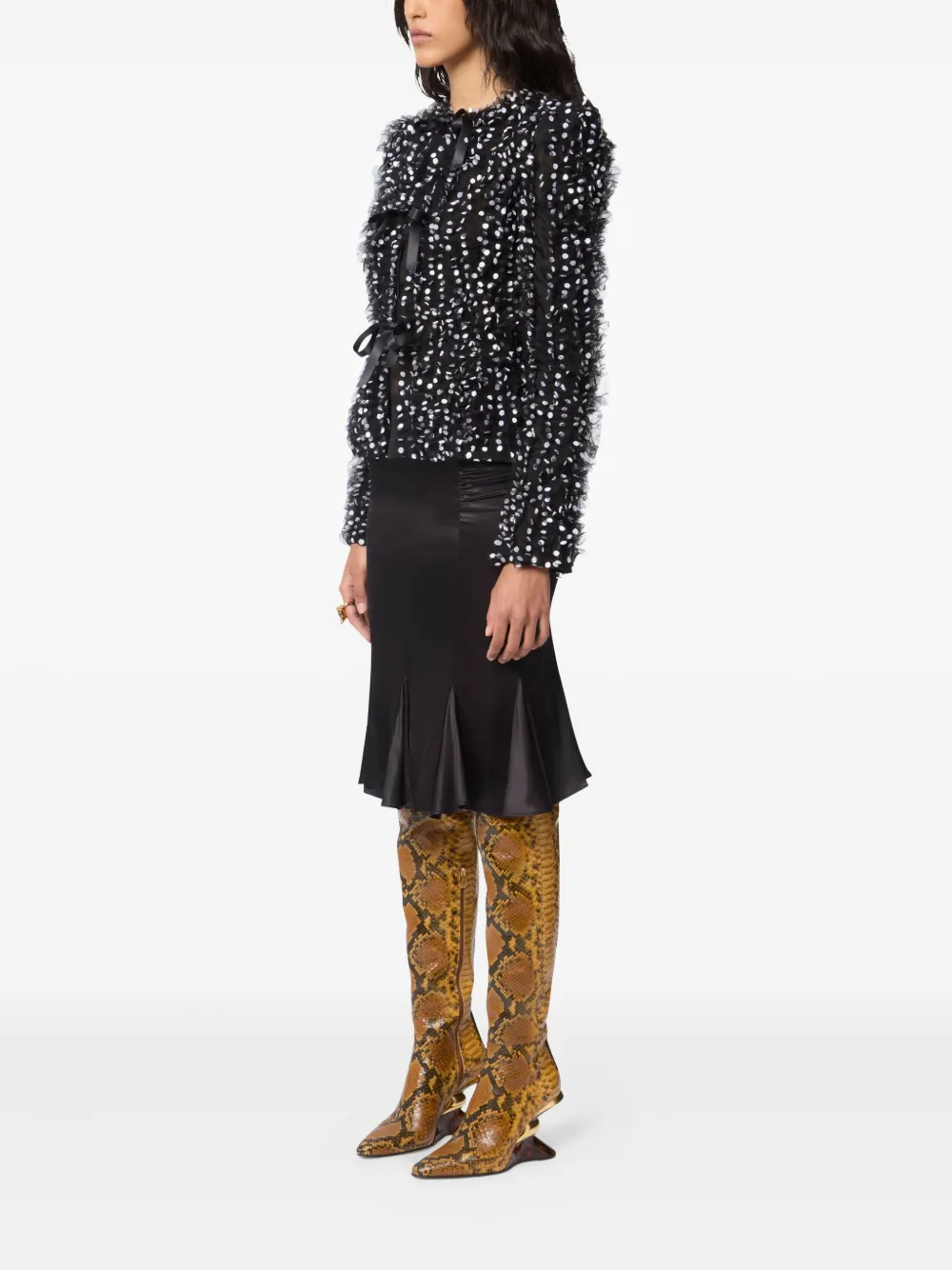 Nina Ricci Jack met geborduurde stippen Zwart