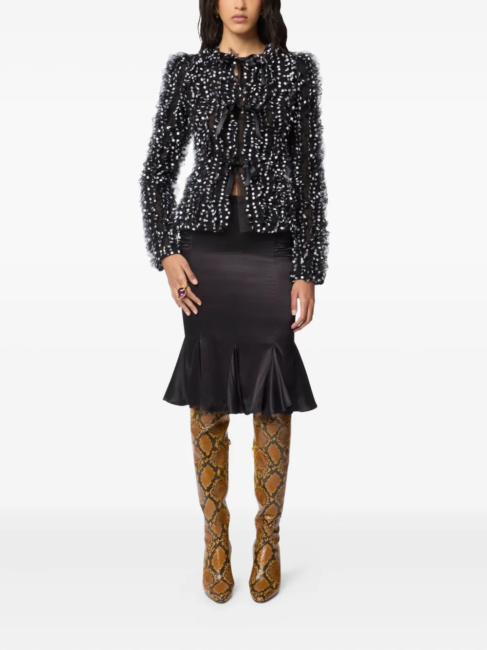 Nina Ricci Jack met geborduurde stippen Zwart