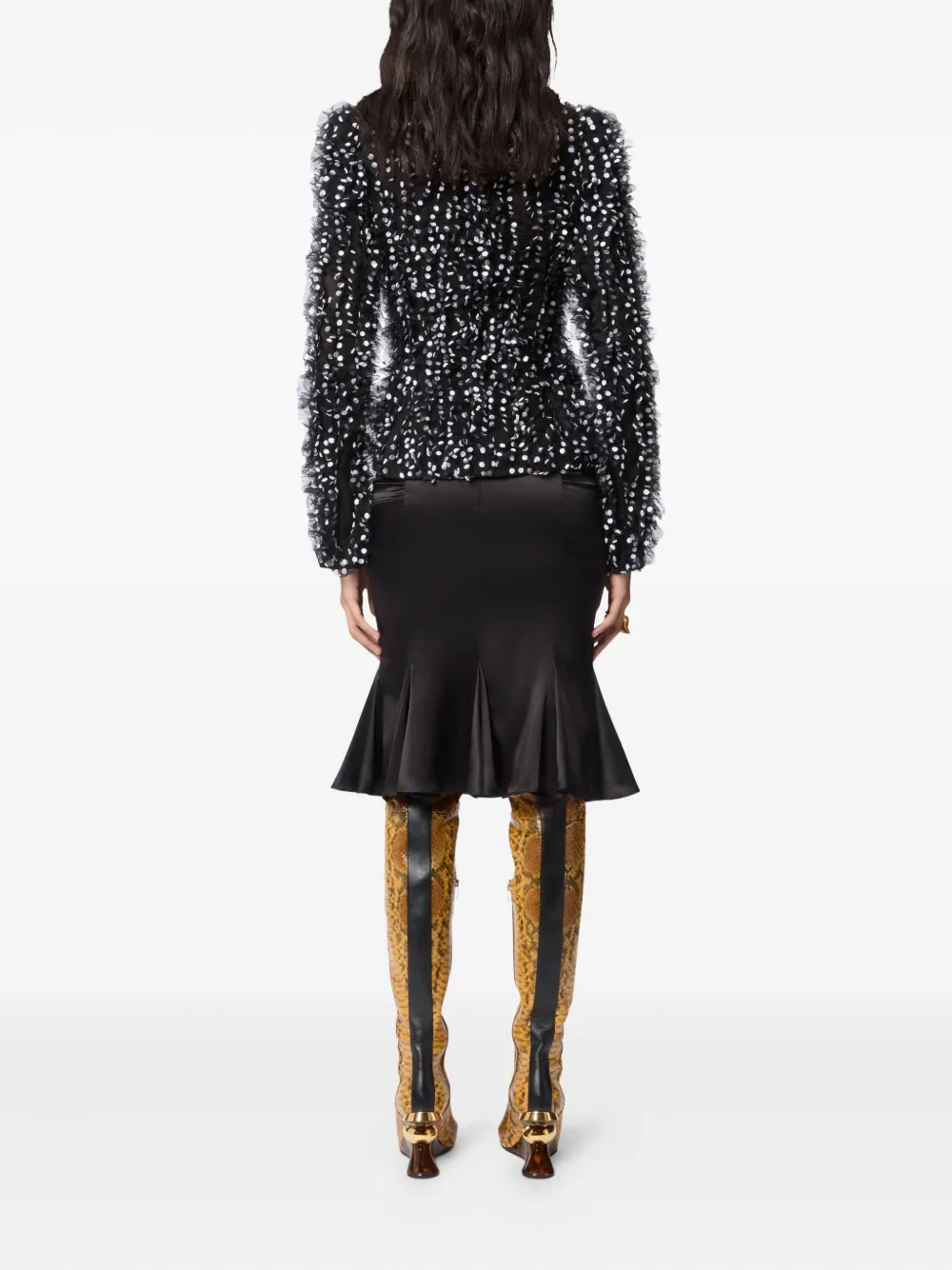 Nina Ricci Jack met geborduurde stippen Zwart