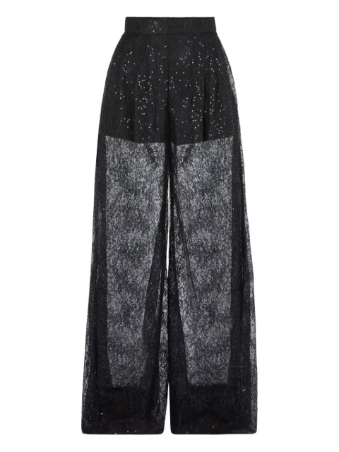 Nina Ricci sequined-lace palazzo pants