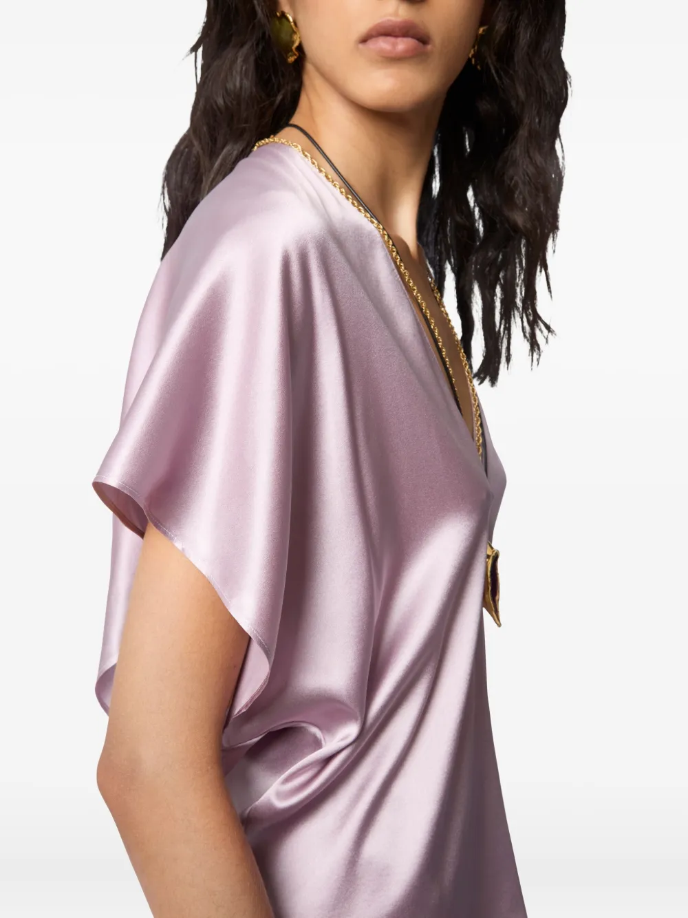 Nina Ricci Zijden top met V-hals Roze