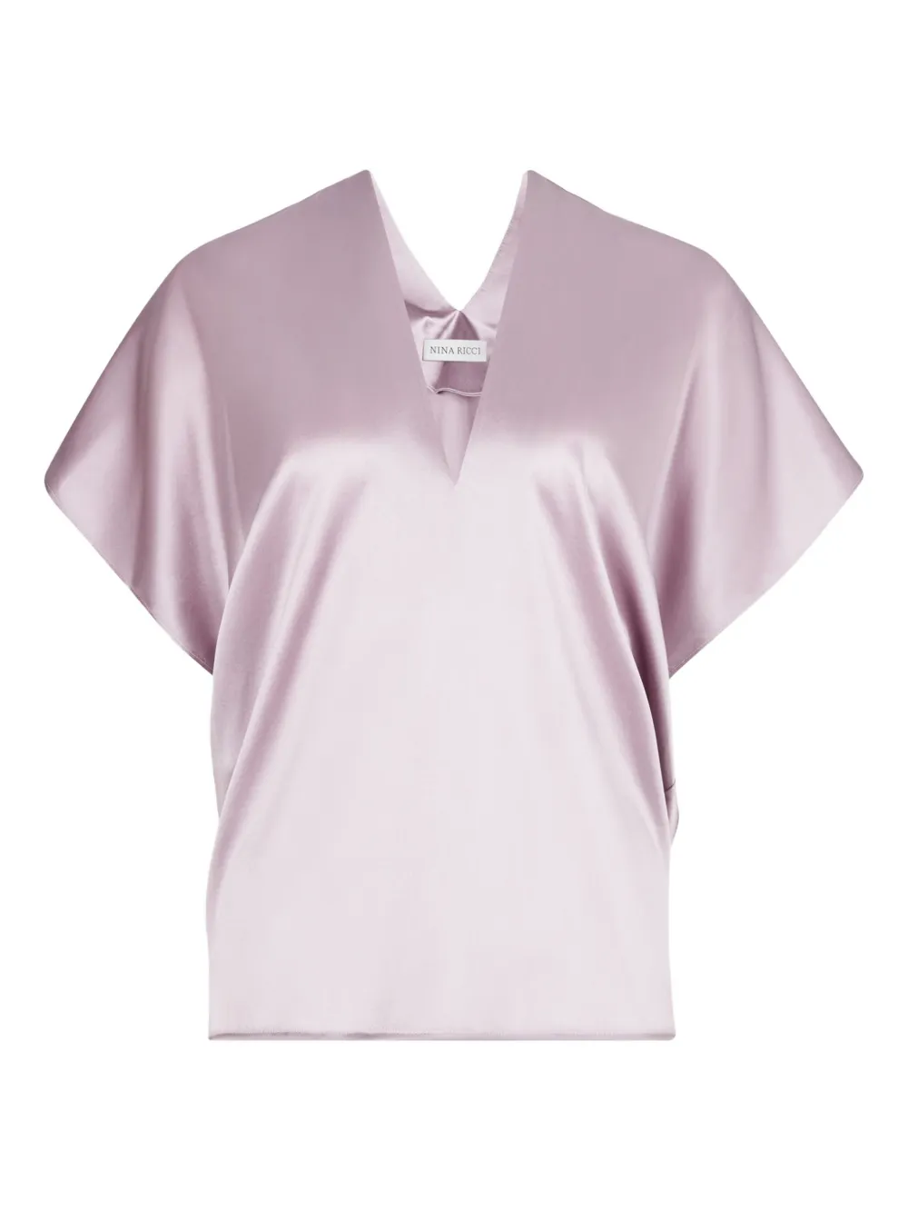 Nina Ricci Top in seta con scollo a V - Rosa