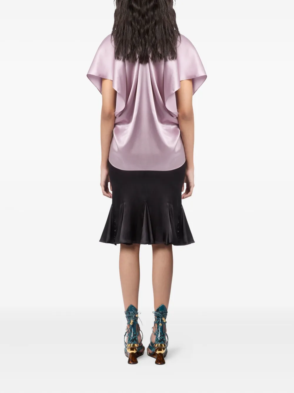 Nina Ricci Zijden top met V-hals Roze