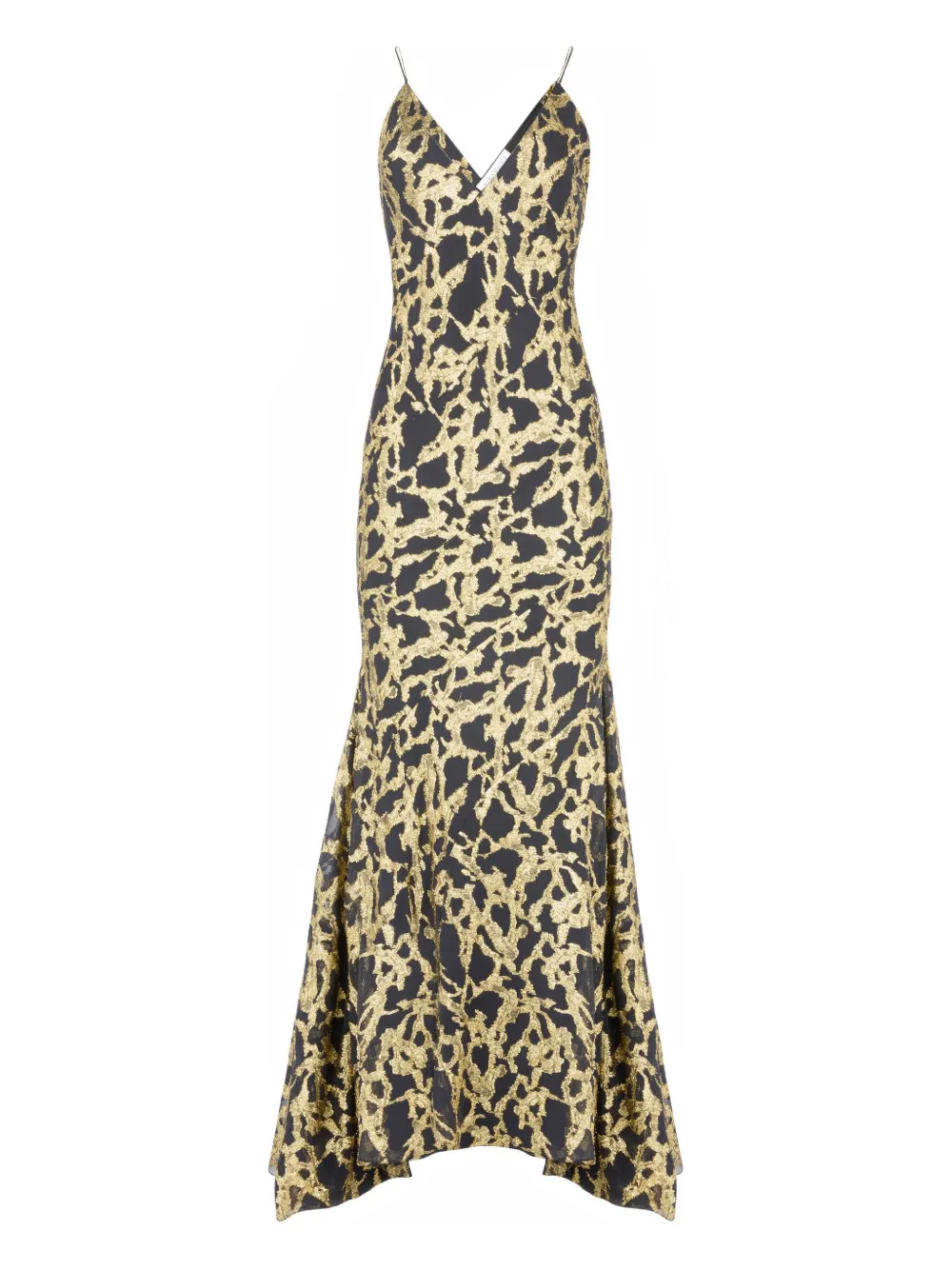 Nina Ricci Abito lungo in seta con stampa - Nero