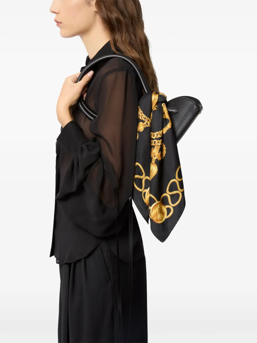 Nina Ricci Zijden sjaal met ketting - Zwart