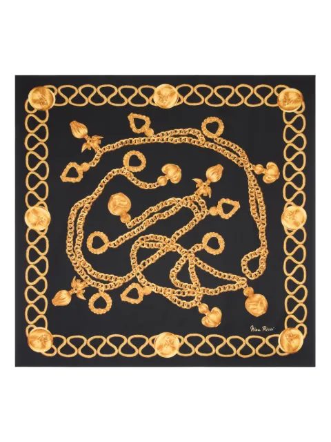 Nina Ricci mascada de seda con detalle de cadena