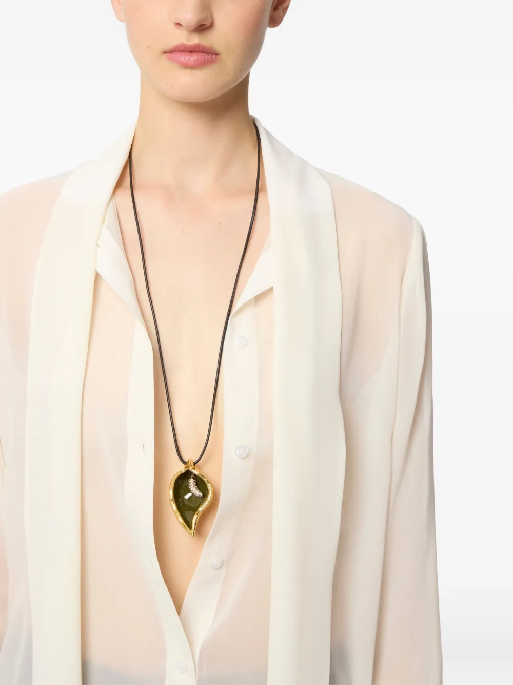 Nina Ricci Calla Flower halsketting met bedel - Goud