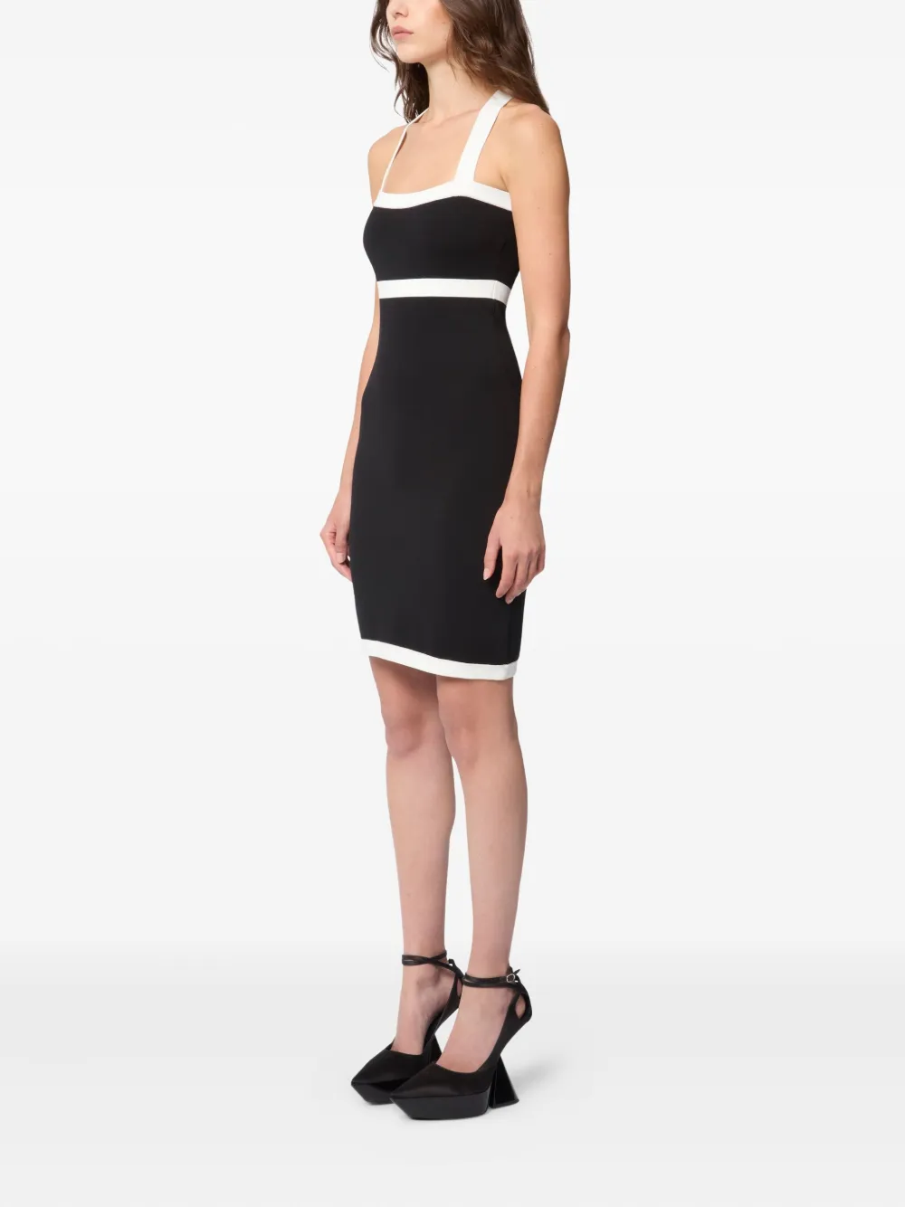 Nina Ricci Gebreide mini-jurk met contrast Zwart