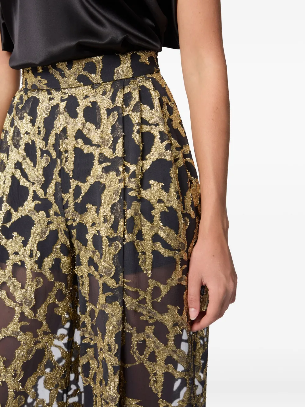 Nina Ricci Palazzo broek met print Zwart