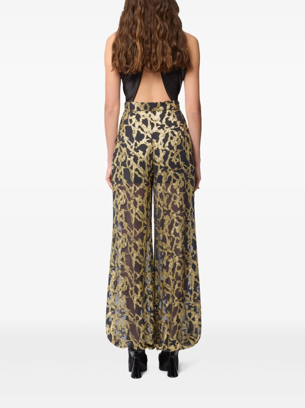 Nina Ricci Palazzo broek met print Zwart
