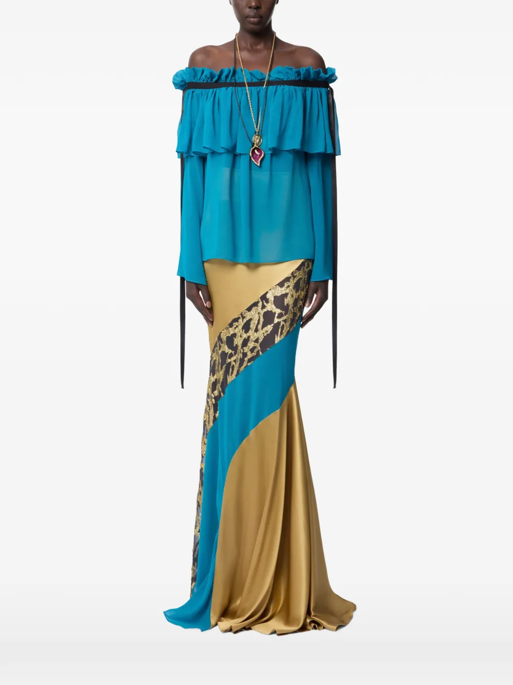 Nina Ricci Off-shoulder top - Blauw