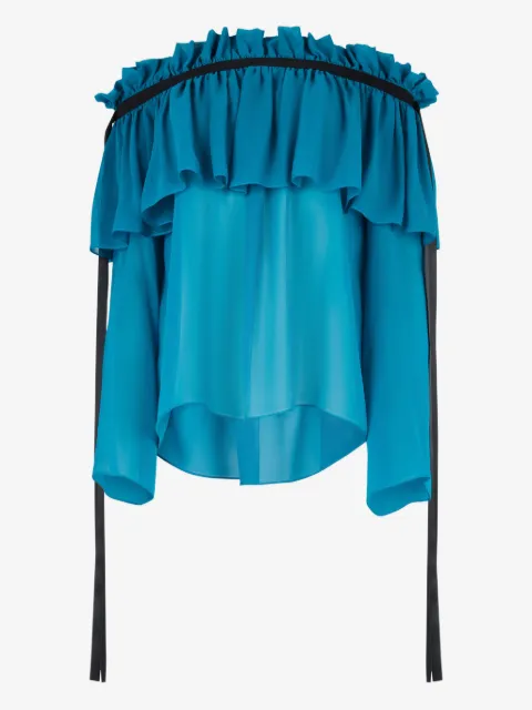 Nina Ricci Blusa de seda ombro a ombro