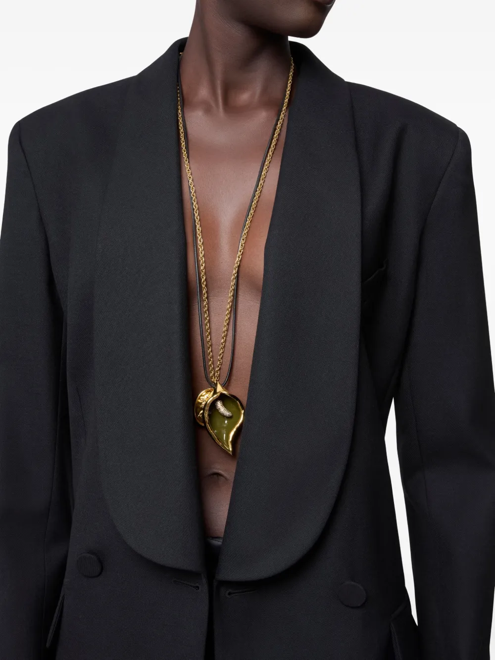 Nina Ricci Wollen gabardine blazer met dubbele rij knopen Zwart