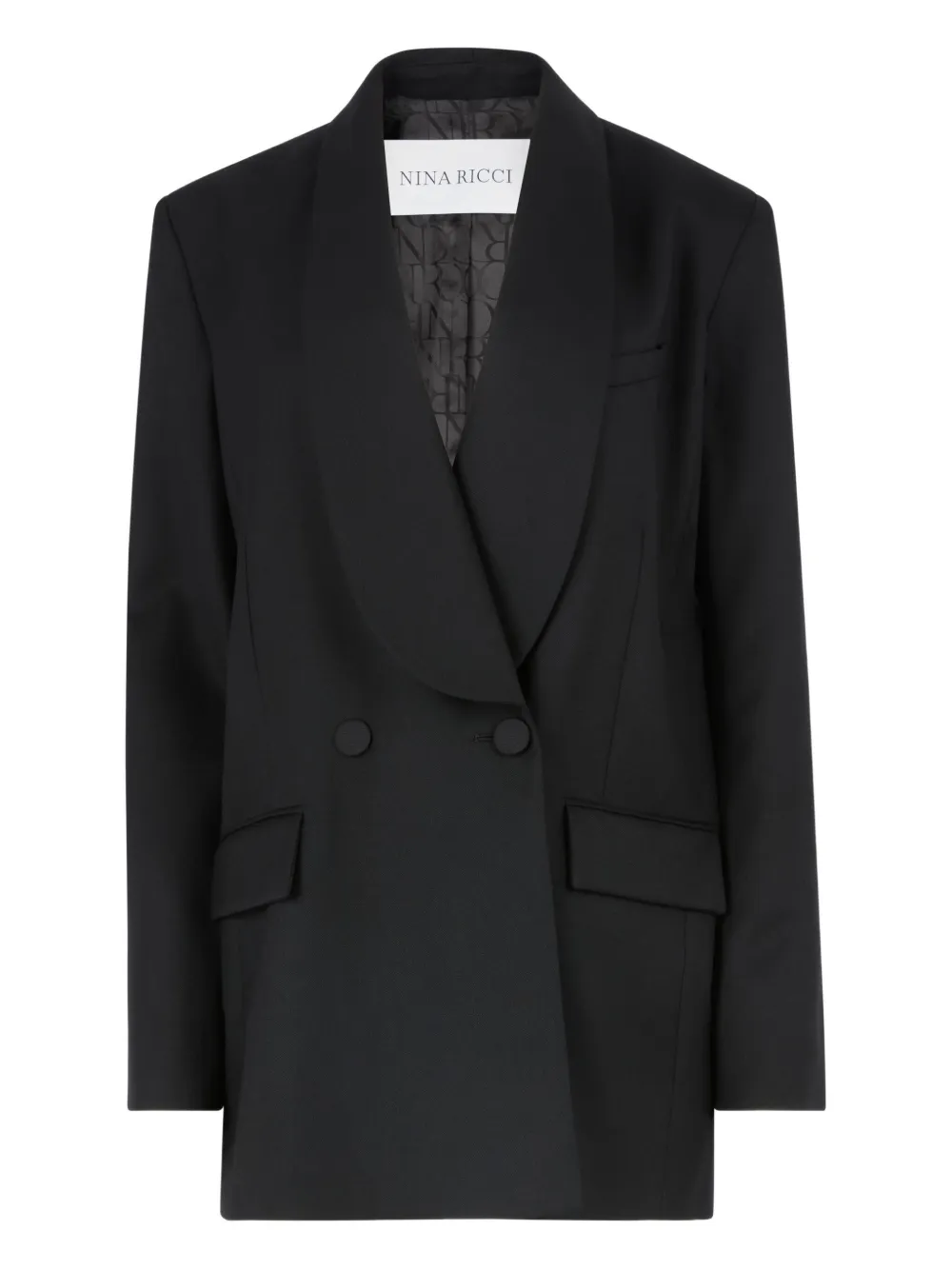 Nina Ricci Blazer doppiopetto in gabardine di lana - Nero