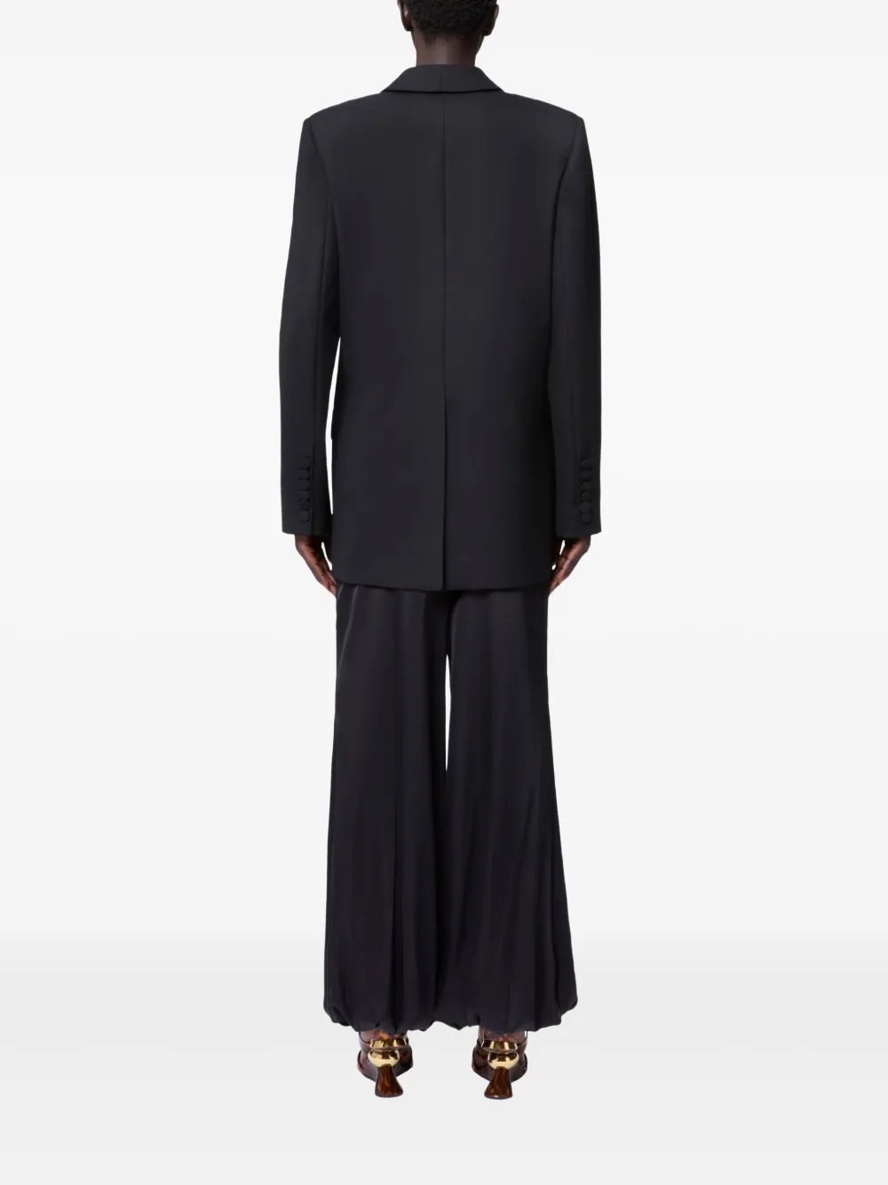 Nina Ricci Wollen gabardine blazer met dubbele rij knopen Zwart