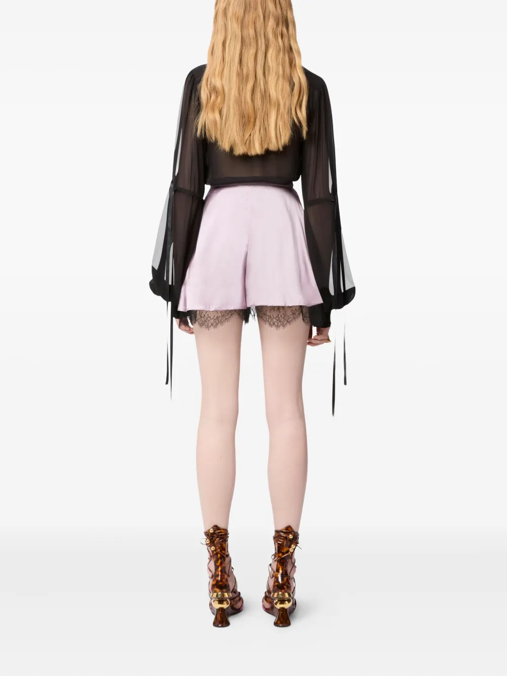 Nina Ricci Shorts met kant Roze