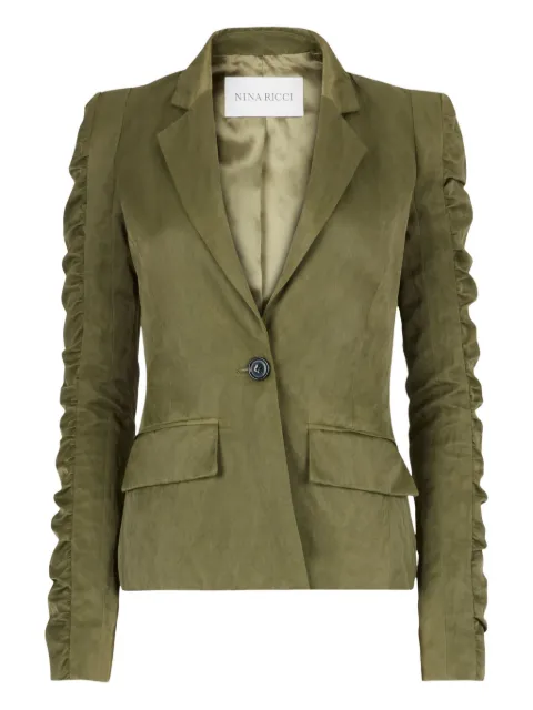 Nina Ricci crinkled ruffled-sleeves blazer