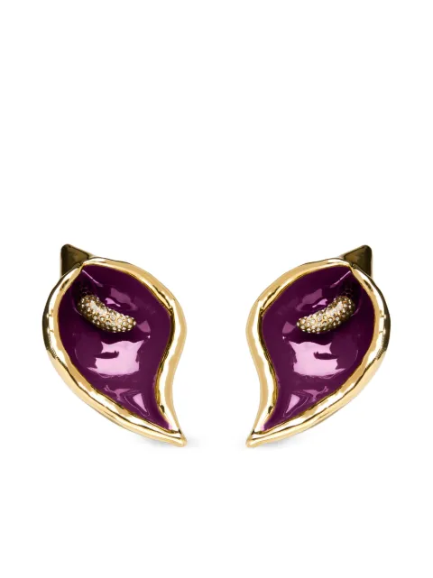 Nina Ricci aretes de clip Calla Flower