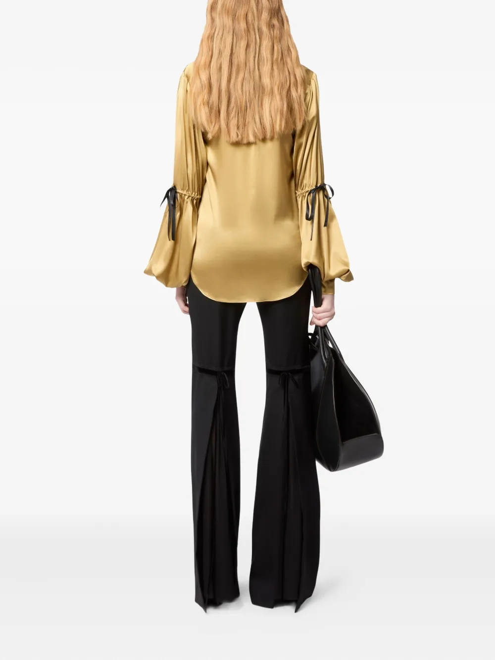 Nina Ricci Zijden blouse met strik Goud