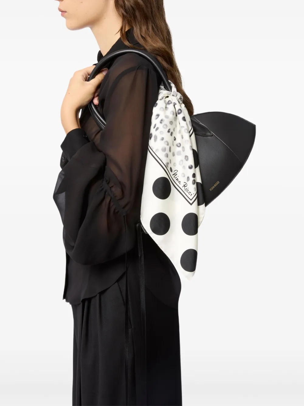 Nina Ricci Sjaal met stippen - Wit