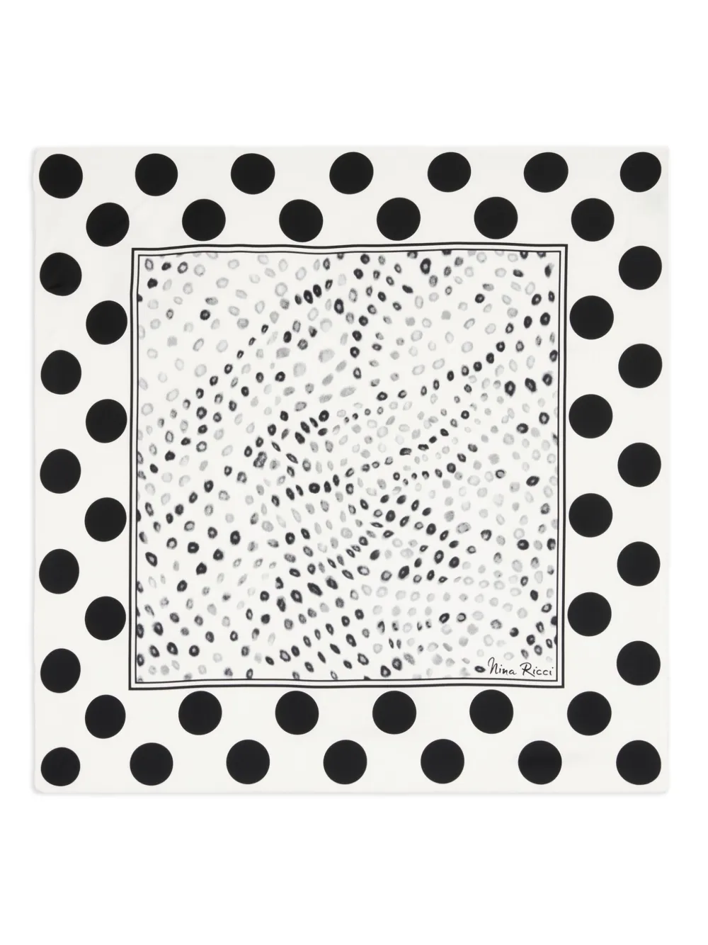Nina Ricci Polka-dot Silk Scarf In White
