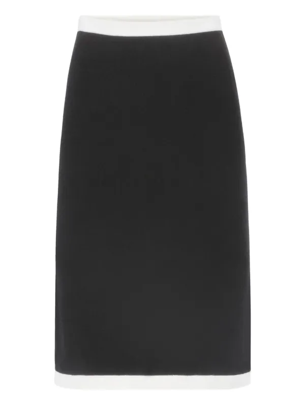 Nina Ricci Knit Midi Skirt in Black