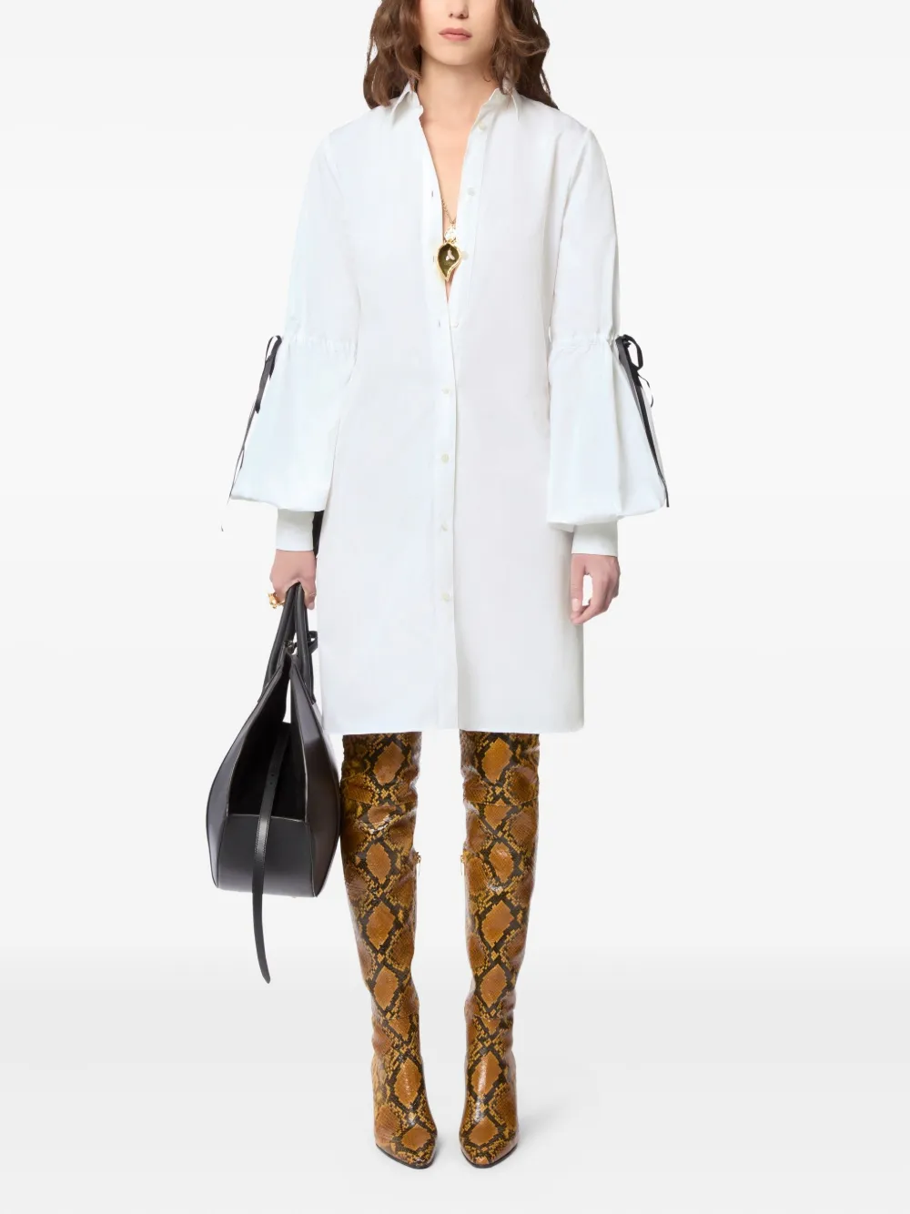 Nina Ricci Shirtjurk met strikdetail - Wit