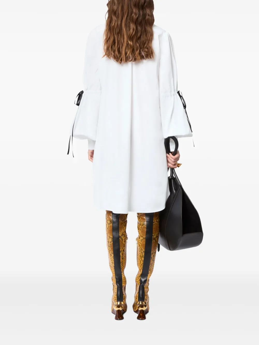 bow-detail shirt dress