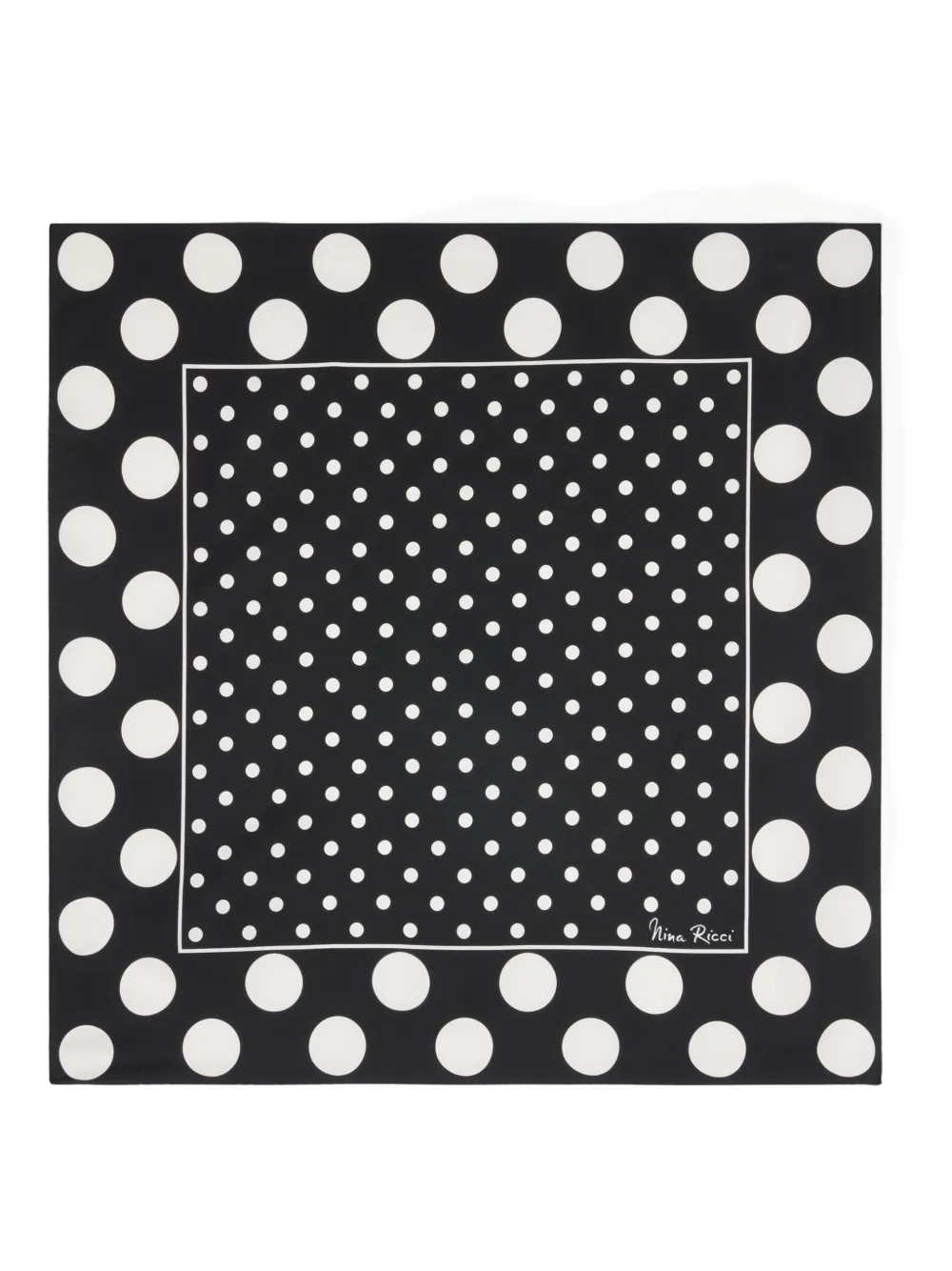 Nina Ricci Foulard in seta a pois - Nero