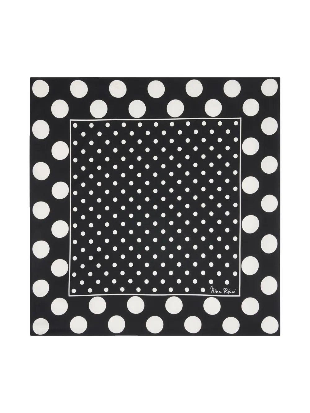 Nina Ricci Foulard in seta a pois - Nero