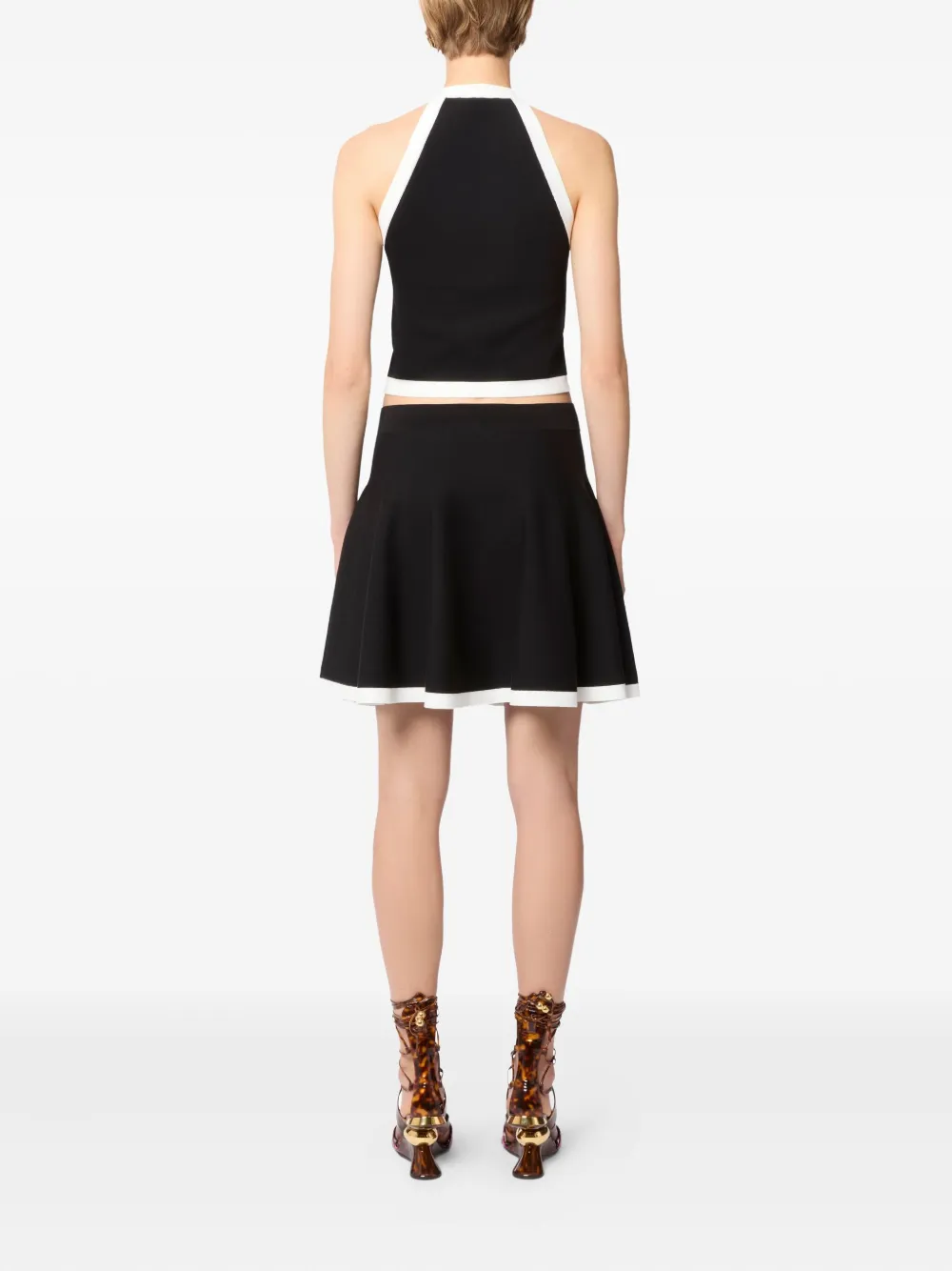 Nina Ricci Skater mini-rok met afwerking Zwart