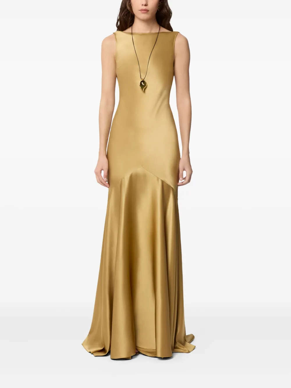 Nina Ricci Mermaid maxi-jurk met open rug - Goud