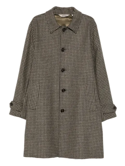 ASPESI Houndstooth buttoned pascal coat