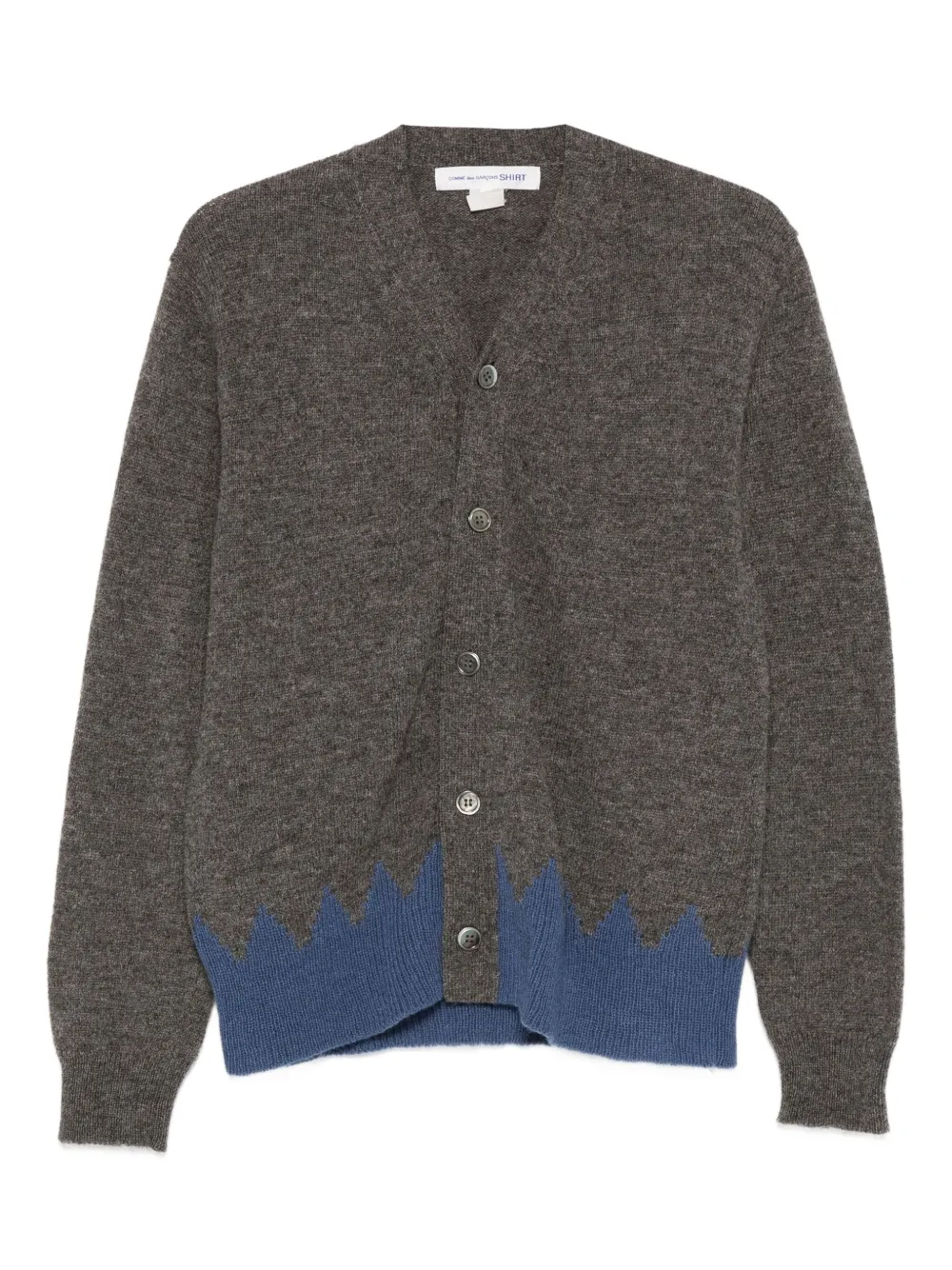 Comme Des Garçons Shirt contrast-trim cardigan – Grey Comme Des Garçons Shirt contrast-trim cardigan – Grey