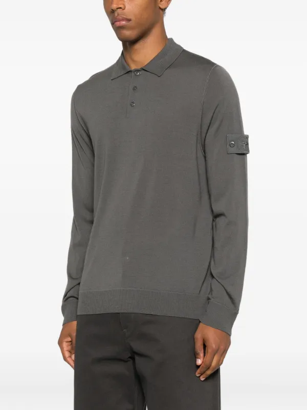Stone Island ロングスリーブ ポロシャツ | グレー | FARFETCH JP