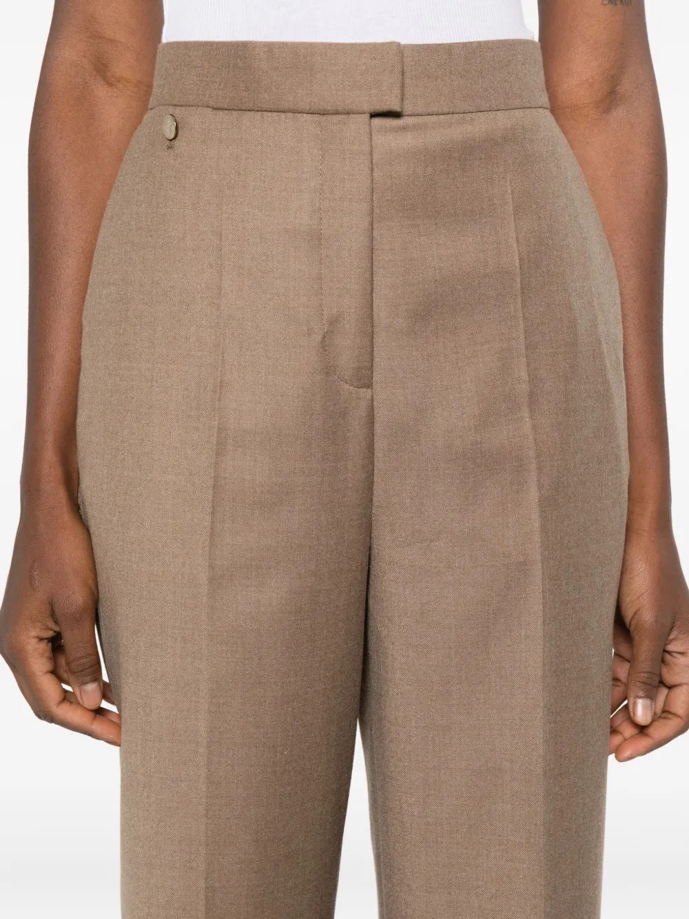 Agnona Button-pocket Tailored Trousers In Brown