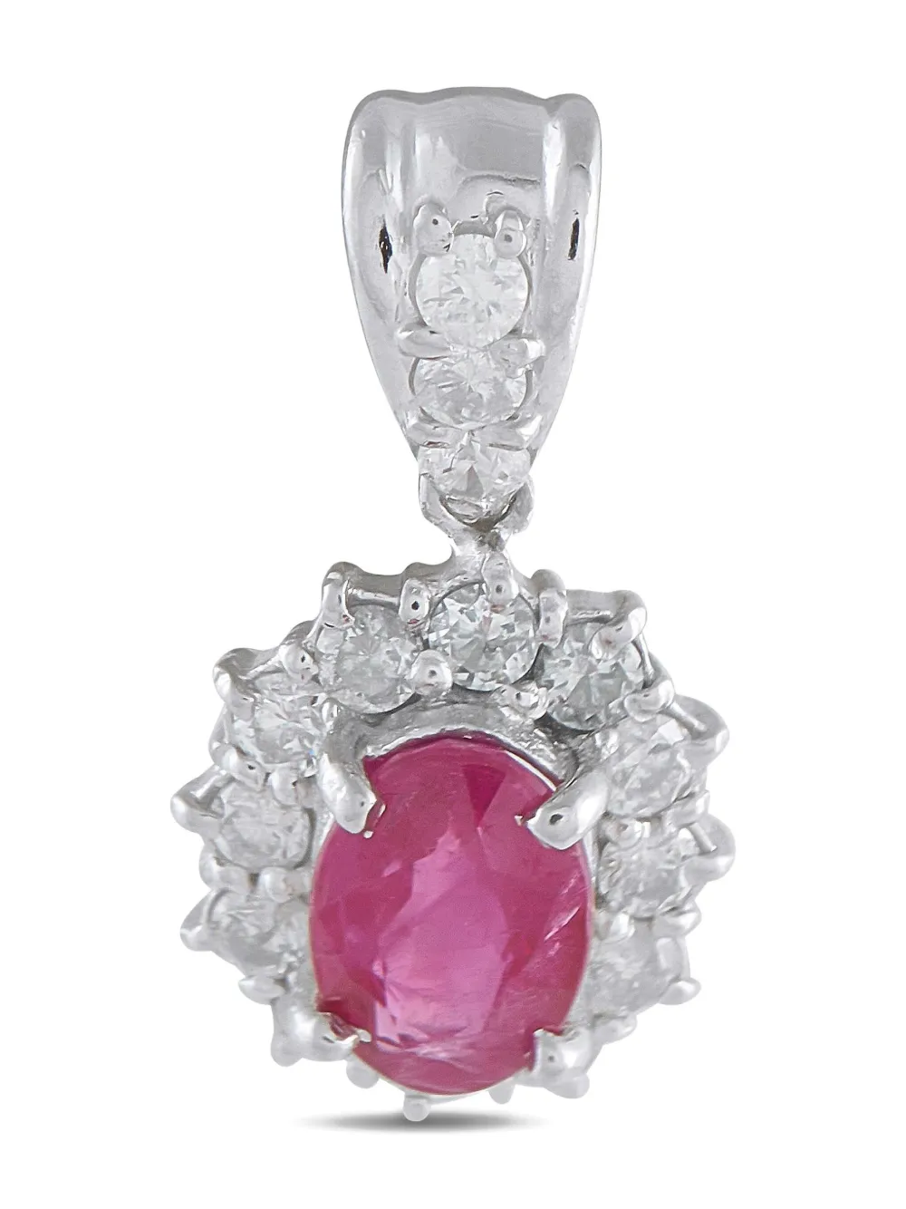 LB Exclusive platinum diamond and ruby pendant | Silver | Image 1
