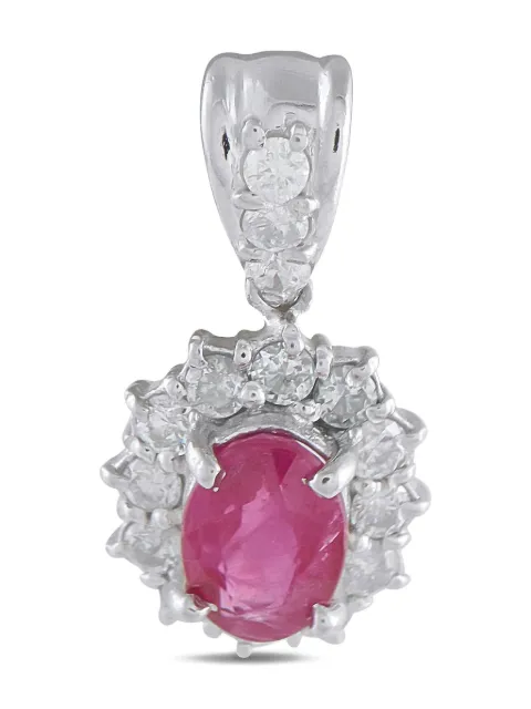 LB Exclusive platinum diamond and ruby pendant