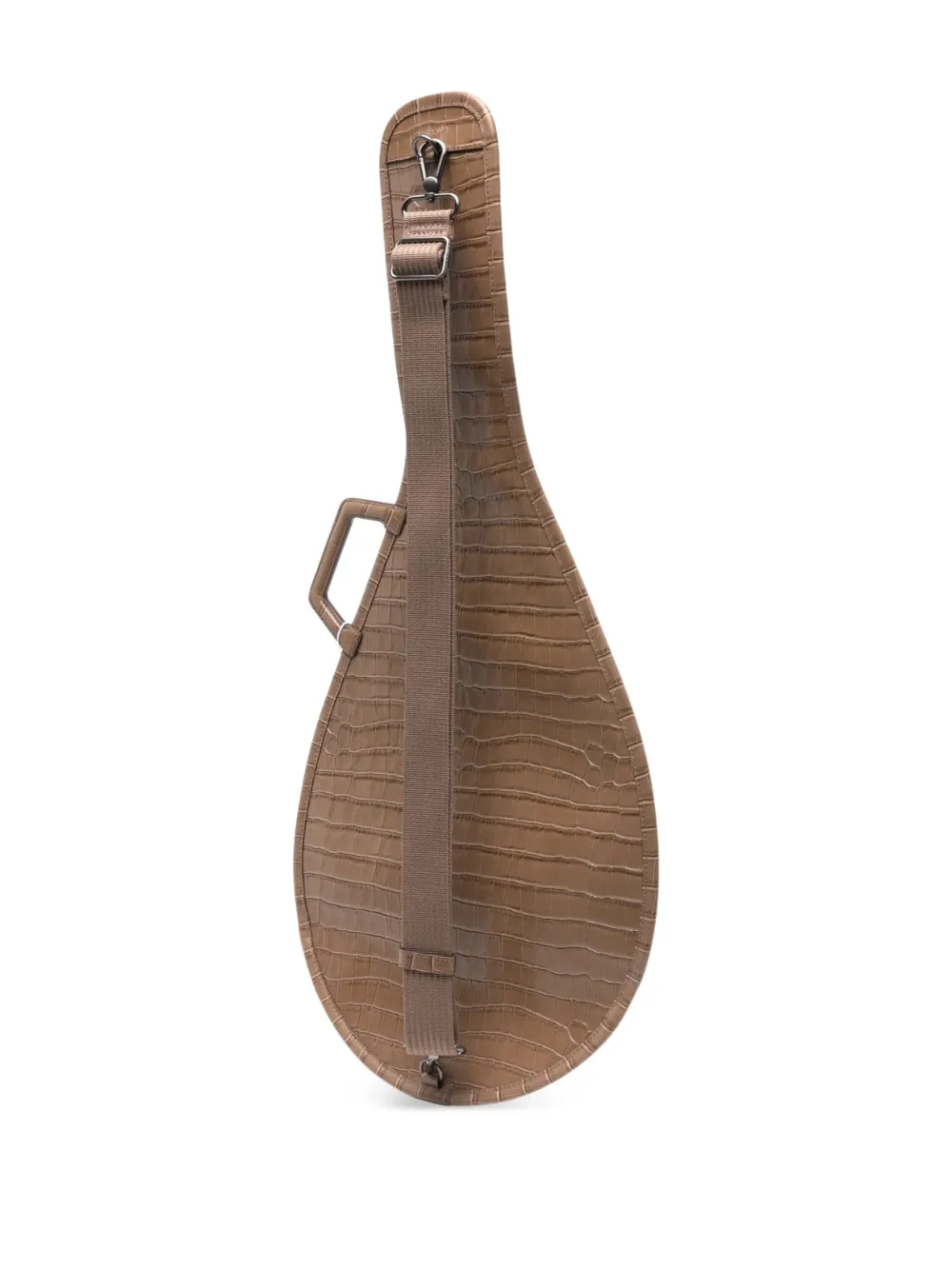 Lacoste Croc-embossed Racket Bag In Brown