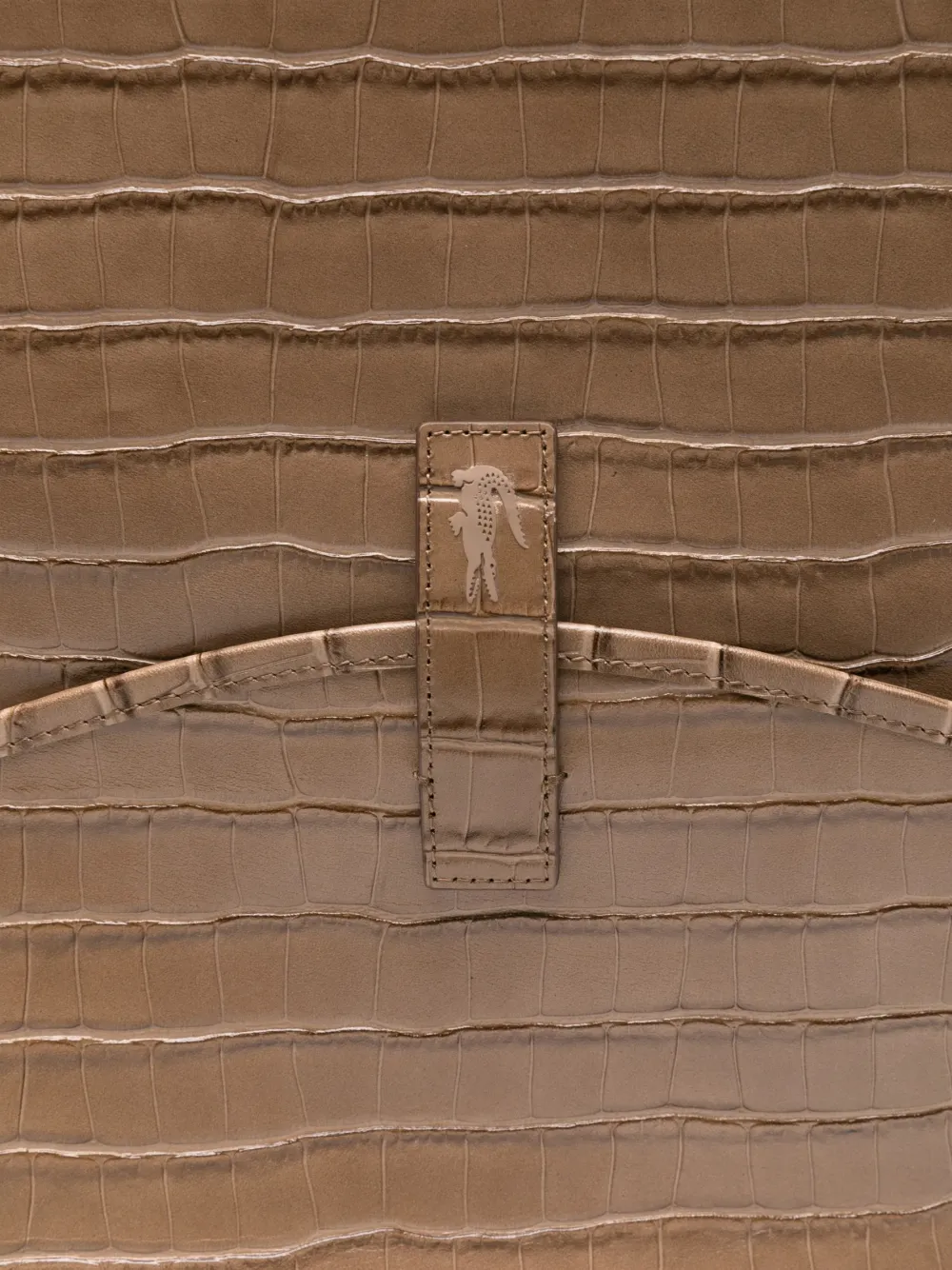 Lacoste Croc-embossed Racket Bag In Brown