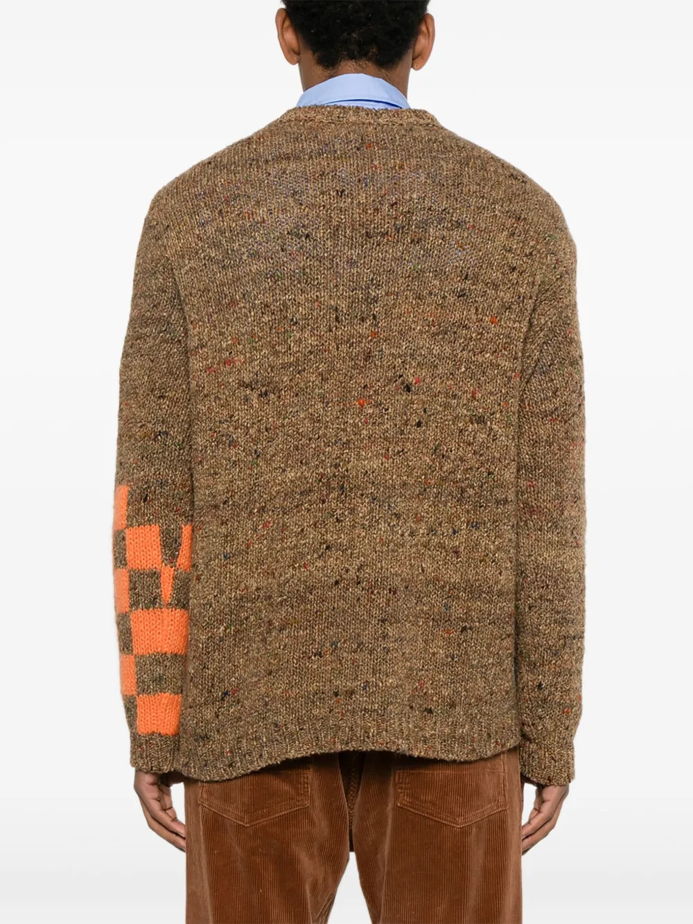 WALTER VAN BEIRENDONCK Pre-owned Knitted Face-graphic Sweater In Brown
